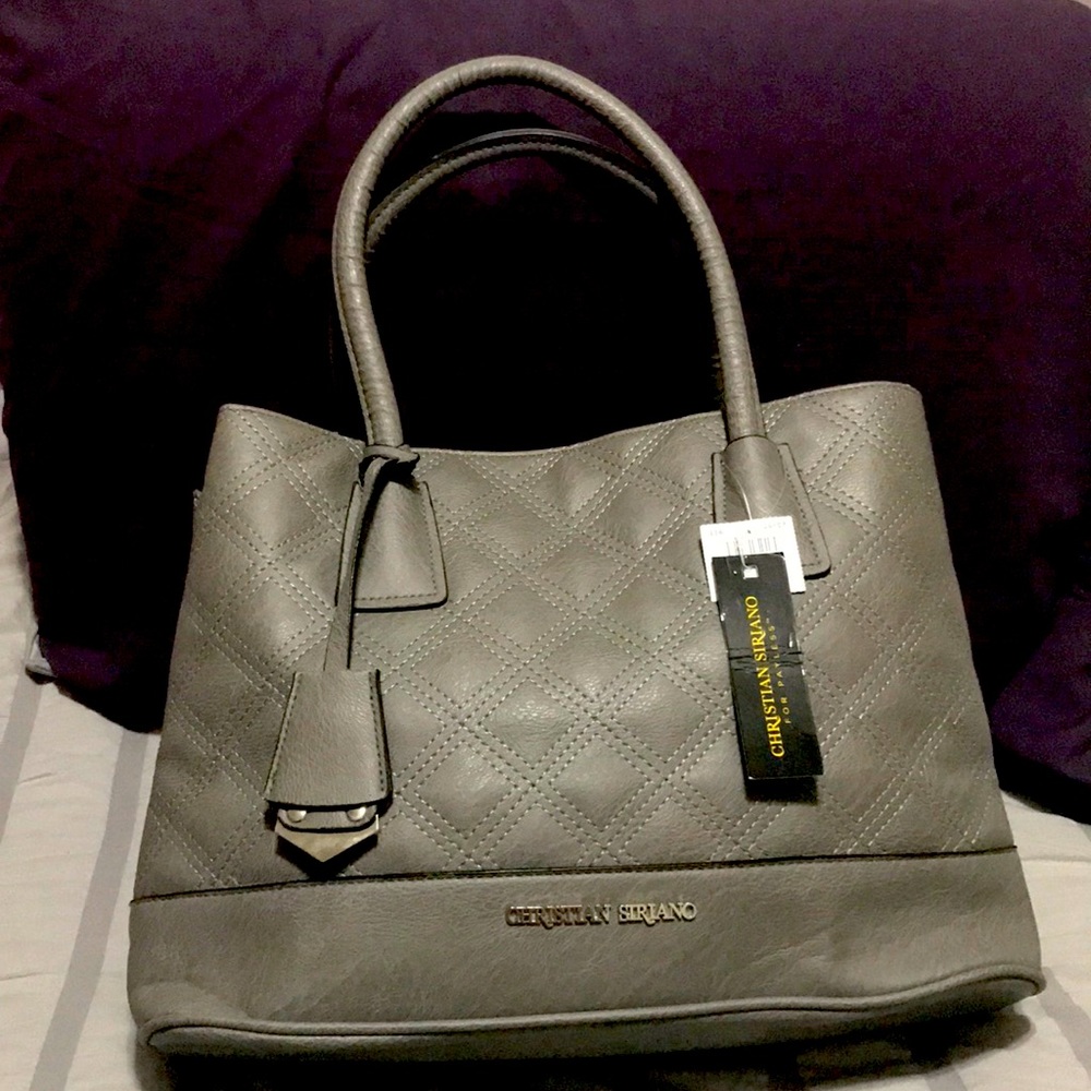 New womens gray quilted Bag by Christian Siriano.
